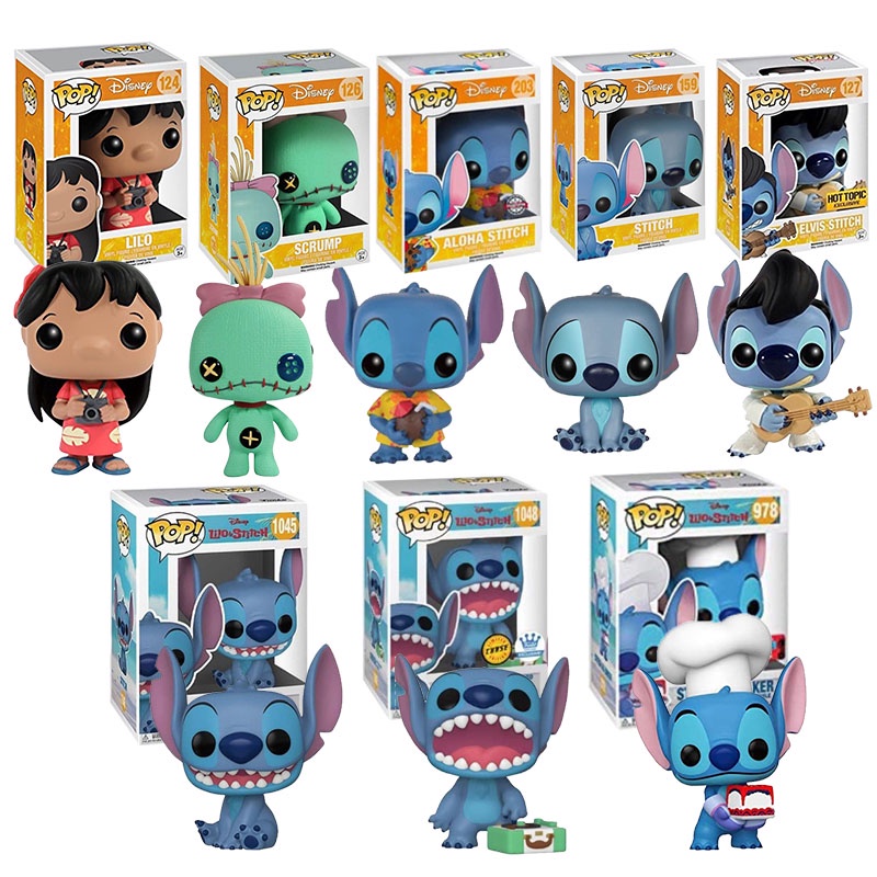 Funko Pop Lilo & Stitch Disney Stitch 127 203 1048 Lilo 124 Scrump 126 ...