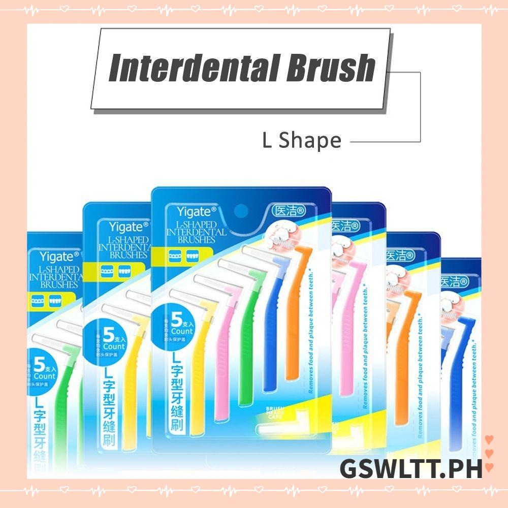 GSWLTT 10pcs Interdental Brush, L Shape Brackets Floss, Orthodontics Braces Clean Between Teeth