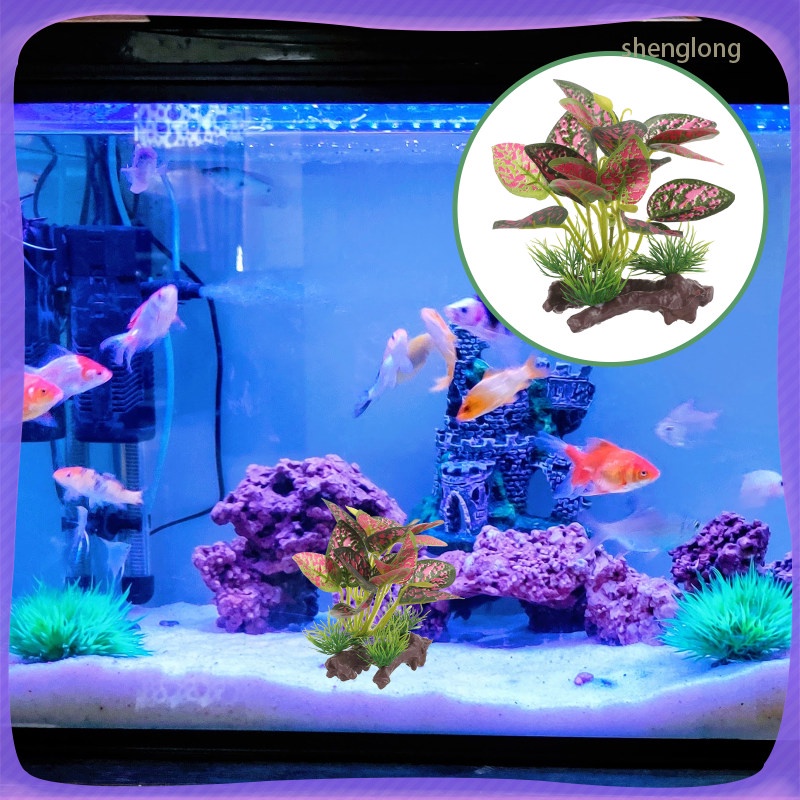 Artificial Water Plants Realistic Desktop Fake Betta Fish Hideout Tank