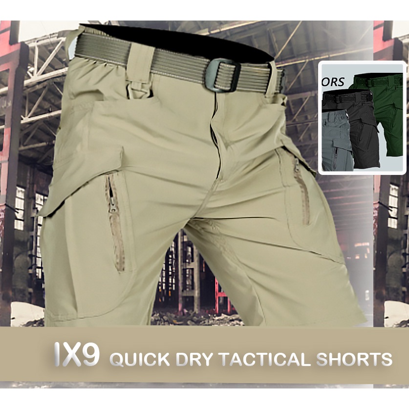 Ix9 Quick Drying Thin Tactical Shorts Pants For Men Waterproof Stretchable Overalls Cargo Pants