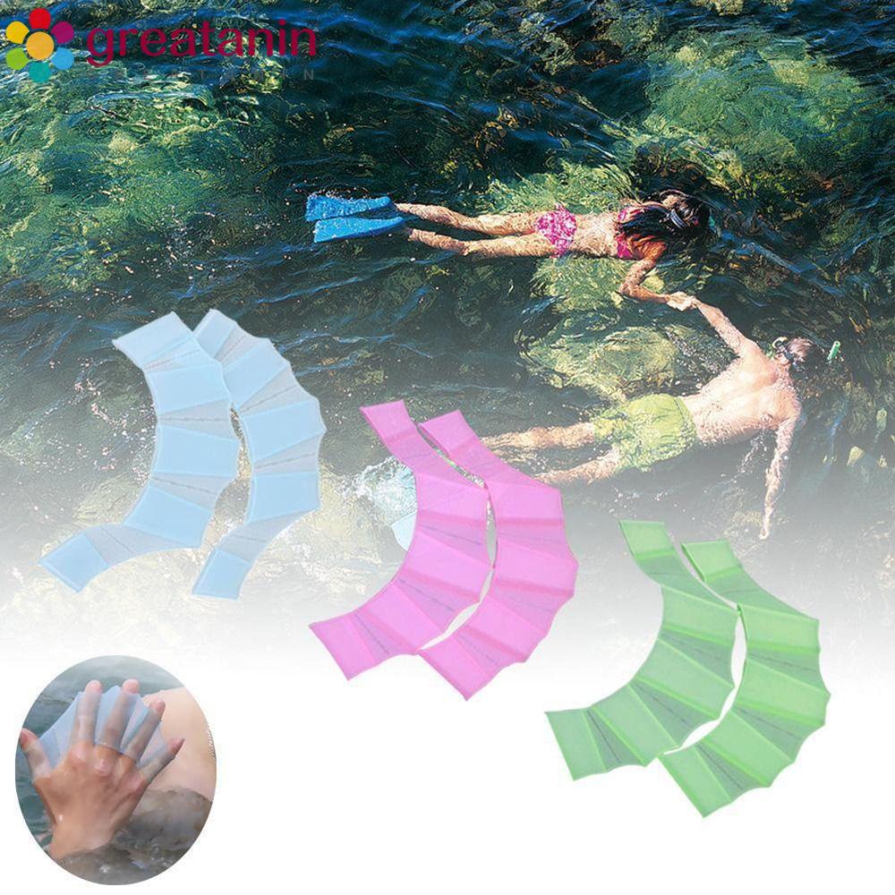 GREATANIN 1 Pair Swimming Hand Fins, Finger bed Increase Resistance