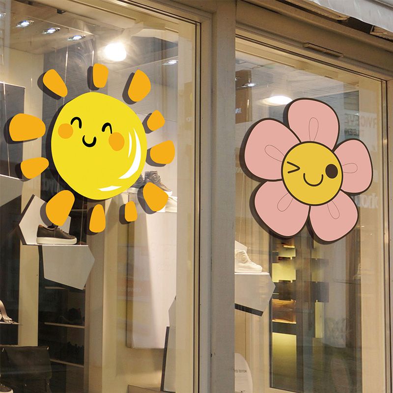 Electrostatic Color Printing Glass Stickers ins Influencer Sun Flower ...
