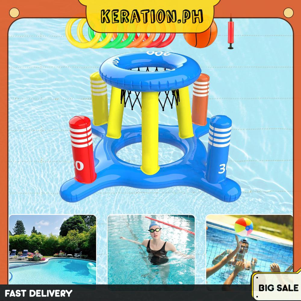 Inflatable Basketball Stand PVC Pool Throwing Ferrule Game Kids Adult