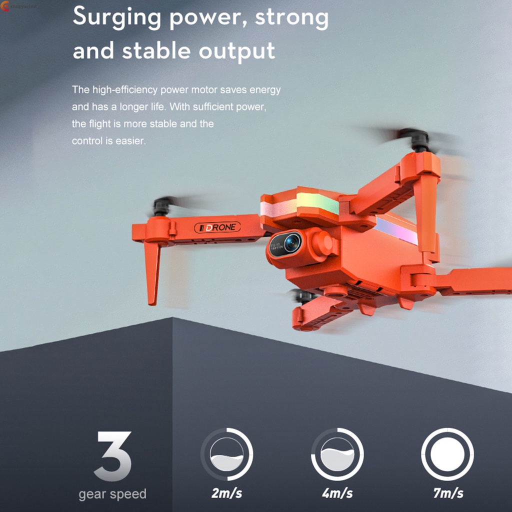 Dual 4k Camera Quadcopter Drone with 3 Gears Speeds & Dazzling Seven
