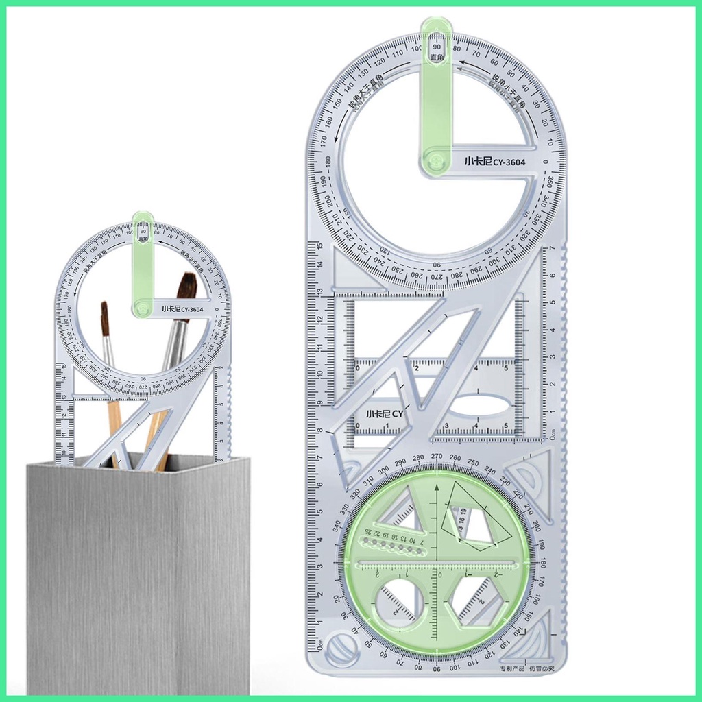 Drafting Template Set 11 Piece Geometric Drawing Templates - Plastic ...