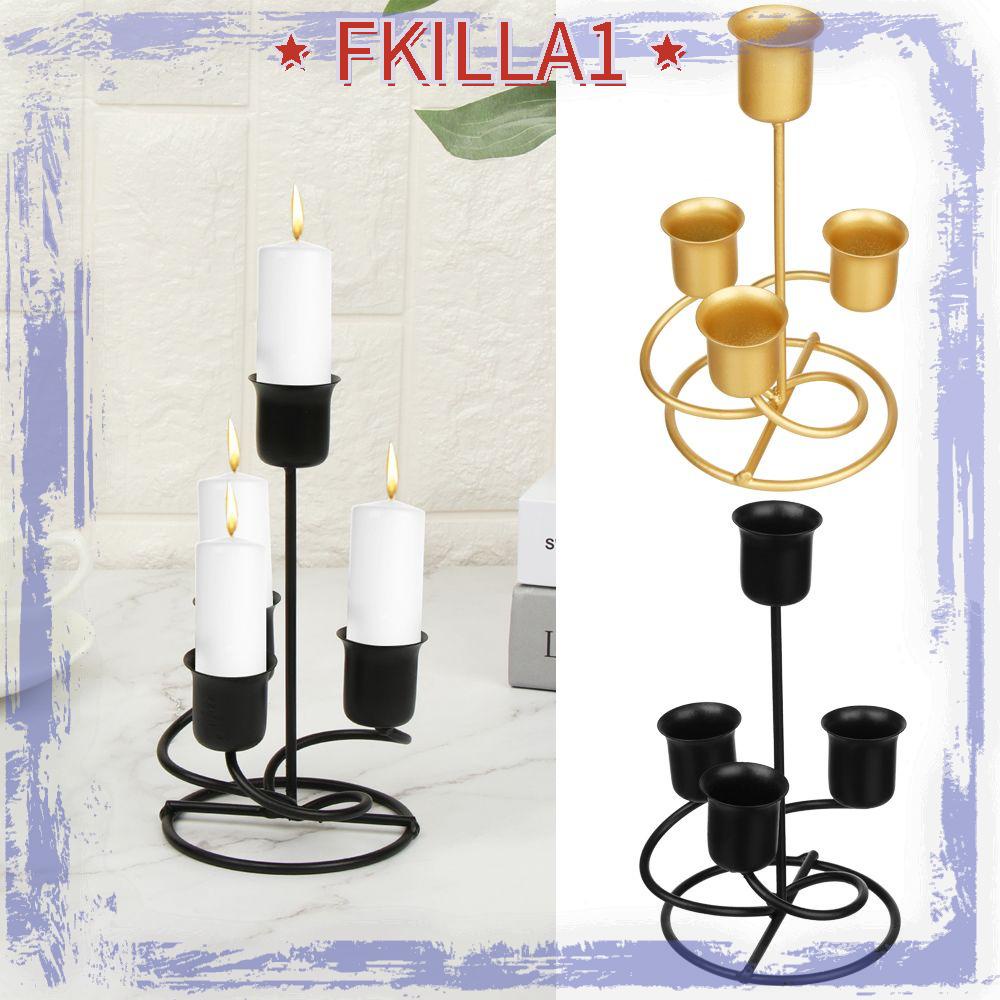 FKI Candle Holders Gifts Wedding Black Gold Pillar Candles Mantle