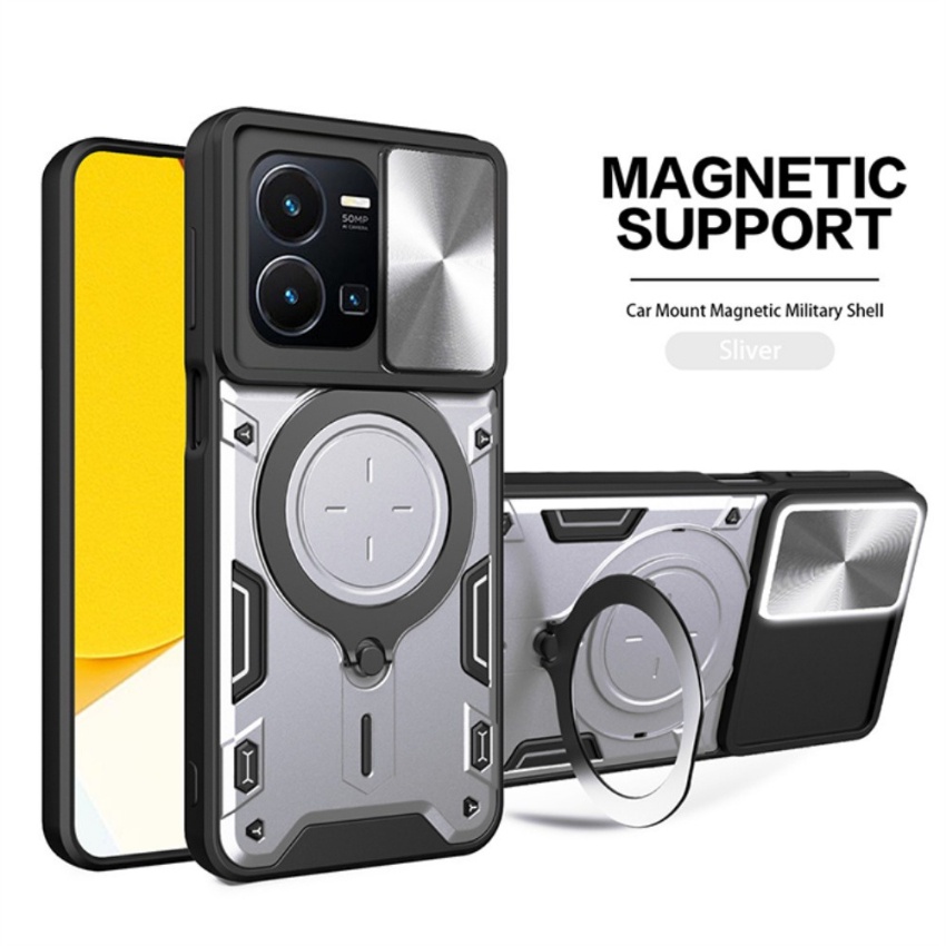 YukeTop Custodia per vivo Y35 4G Cover, Hard PC + TPU Morbido, Staffa Invisibile, Anti-Caduta, Cover Protection per vivo Y35 4G.(Bianco