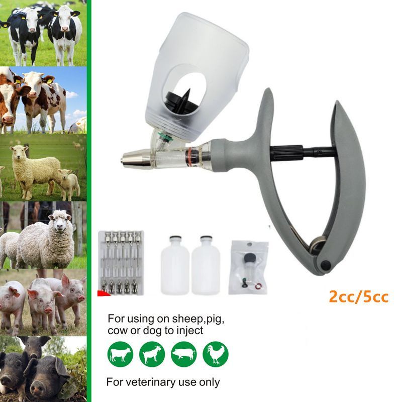 New SemiAutomatic Continuous Veterinary Syringe Chicken Duck 2/5ml