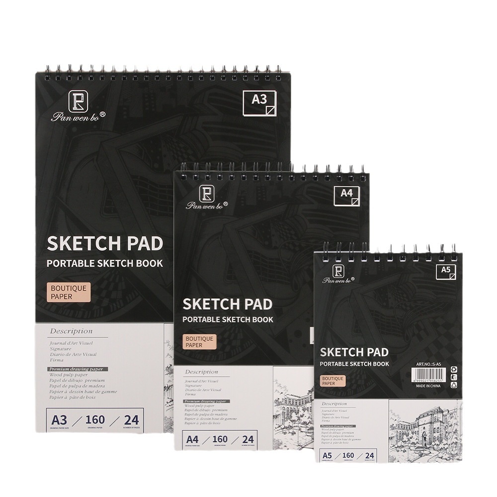 Ossayi Sketchbook Top Spiral Bound Sketch Pad, 24 Sheets Acid Free ...