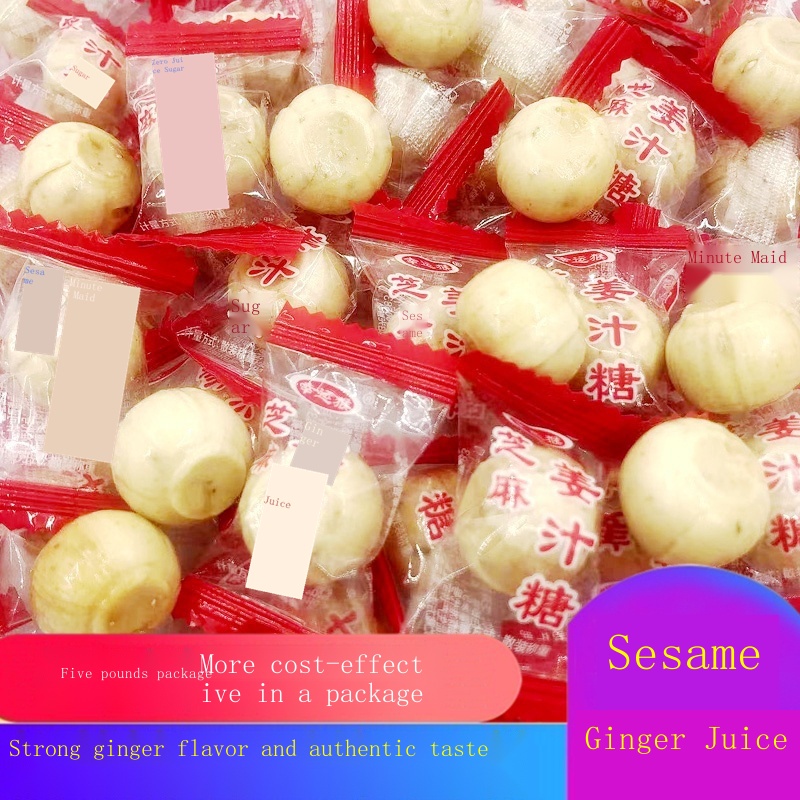 Authentic Sesame Flavored Ginger Candy Hard Candies Handmade Ginger