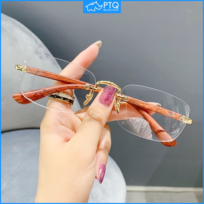 Anti Radiation Frameless Glasses For Women Men Rimless Transition ...