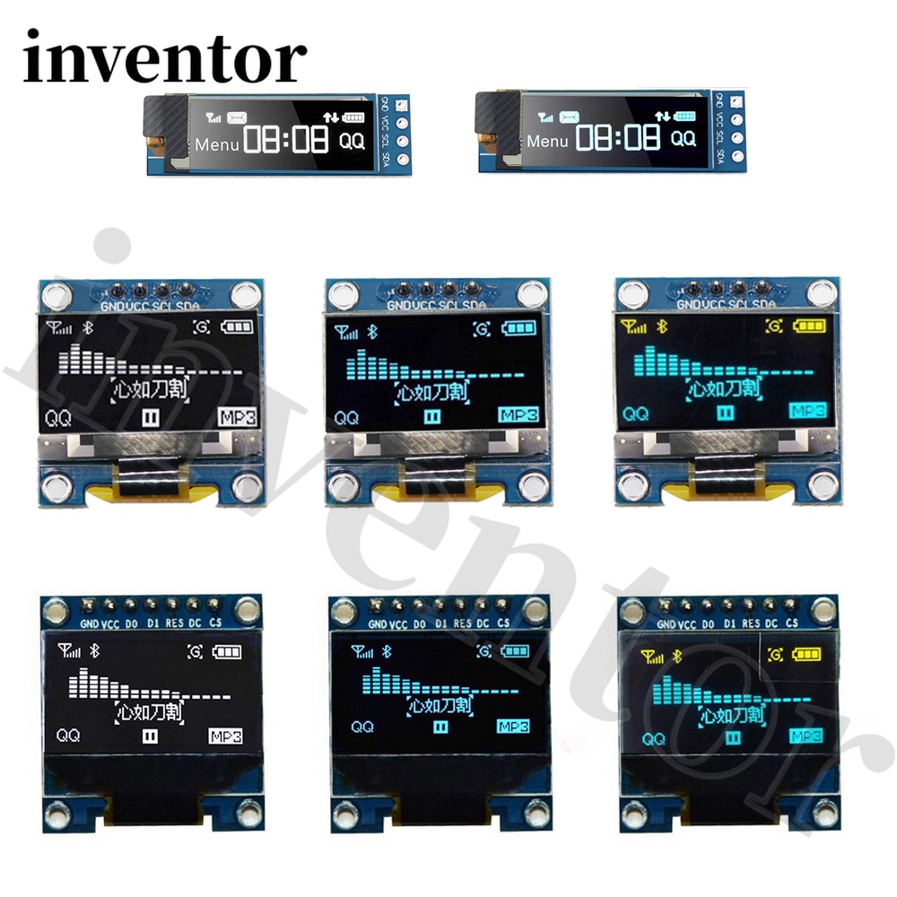 0.91inch 0.96 inch oled IIC Serial White OLED Display Module 128X64 I2C ...