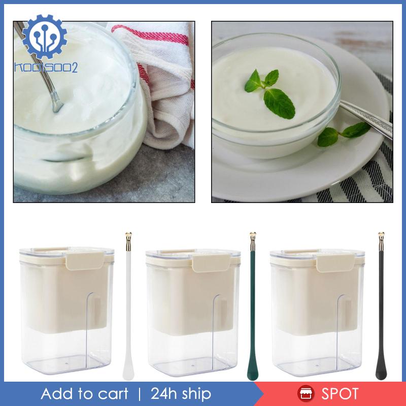 [Koolsoo2] Yogurt Strainer DIY Nut Milk Container for Picnic Making Thick Greek Yogurt Shopee