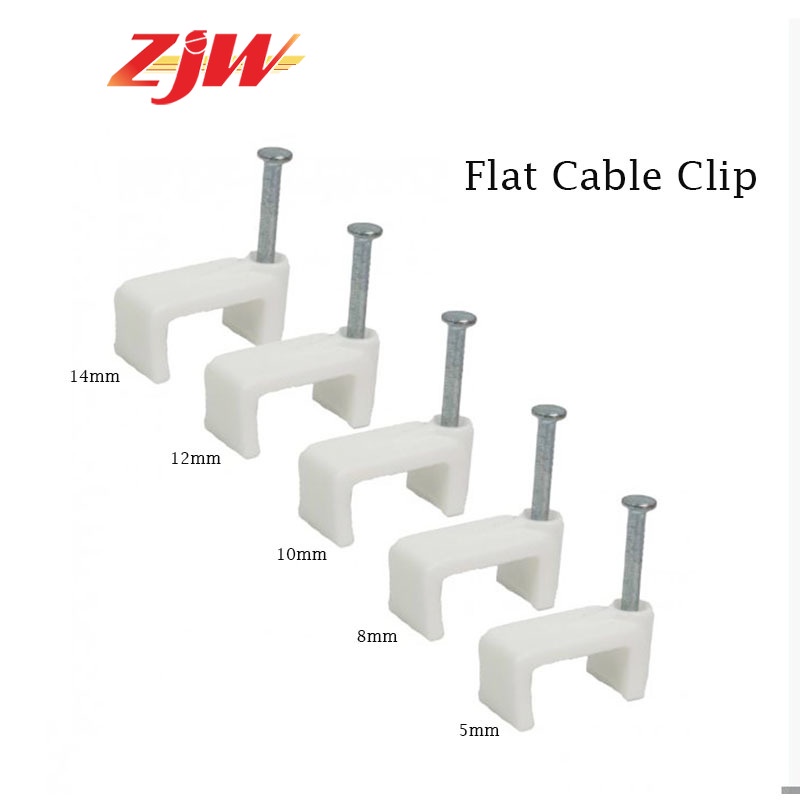 ZJW PVC Cable Clips FLAT Nail Type Cable Clamps Heavy Duty(100PCS PER