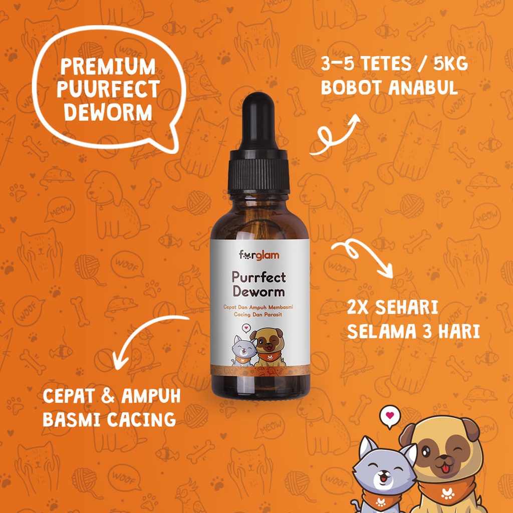 Furglam PURRFECT DEWORM Medicine For Cat And Dog Worms Effective In