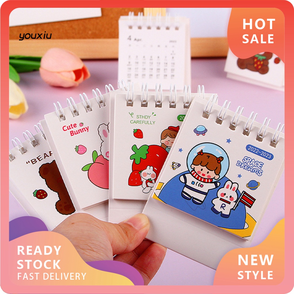 YX Lightweight Desktop Calendar for Living Room 2023 Small Stand Up