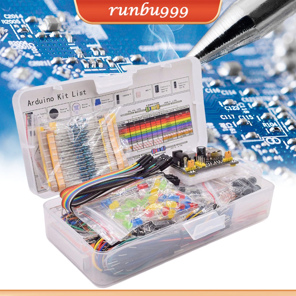 830 Tiepoints Breadboard Cable Jump Wire Resistor Potentiometer Kit