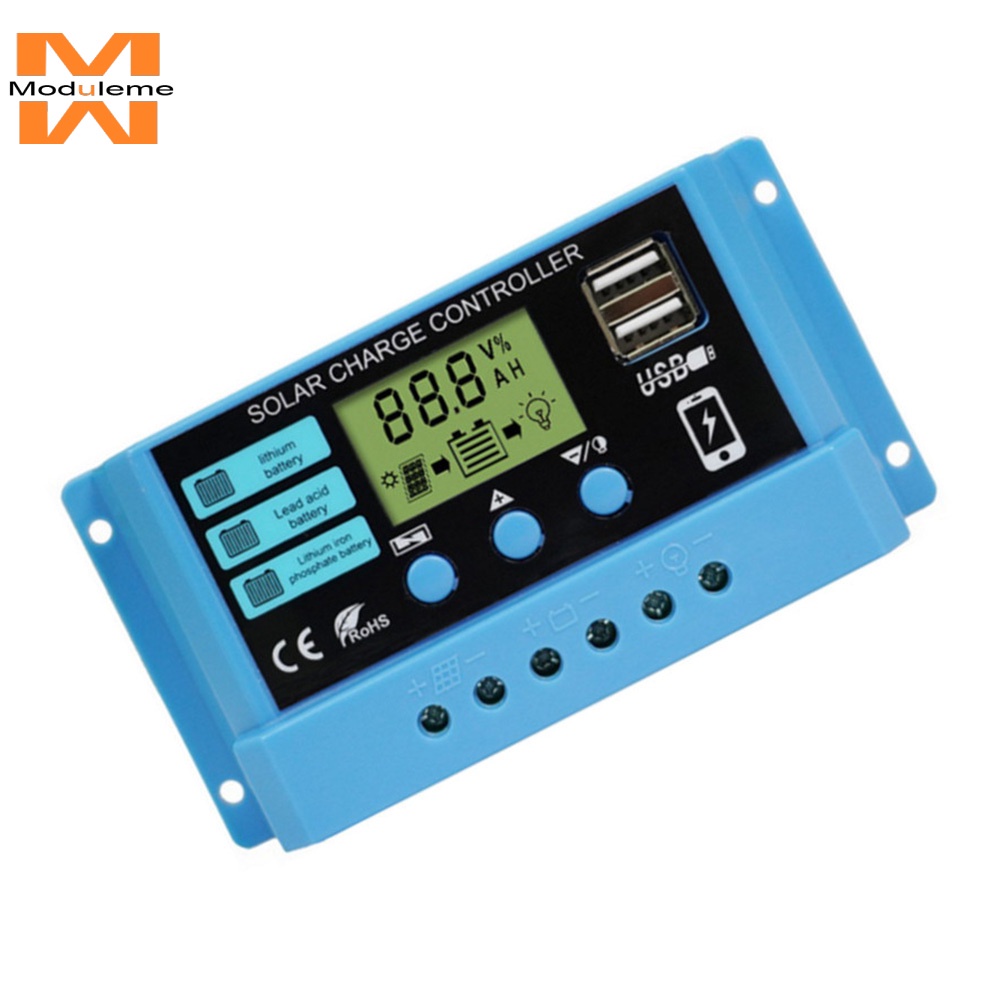 30A Solar Charge Controller Solar Panel Battery Intelligent Regulator ...