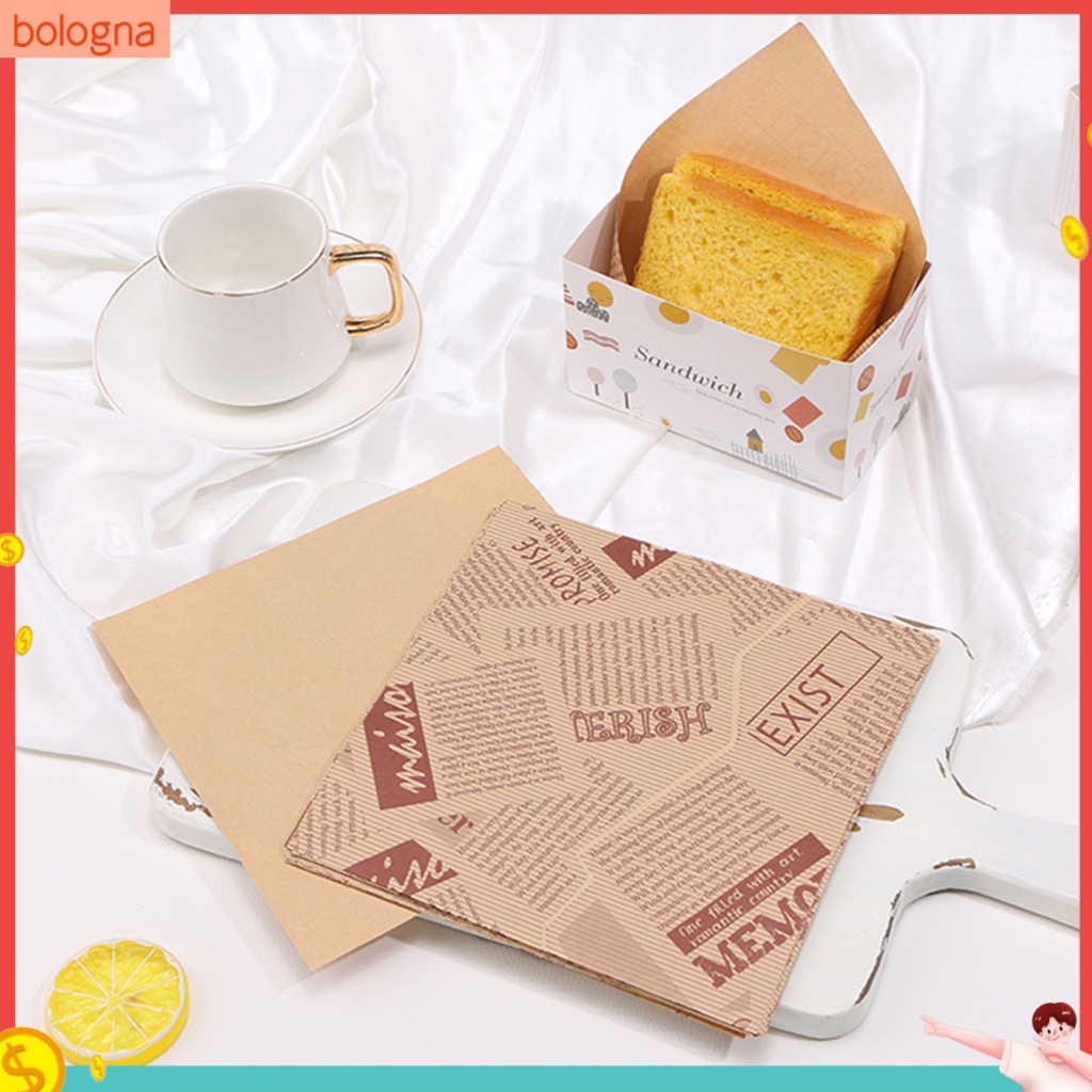 {bologna} 100Pcs Food Wrapping Paper Exquisite Pattern Food Grade Eye