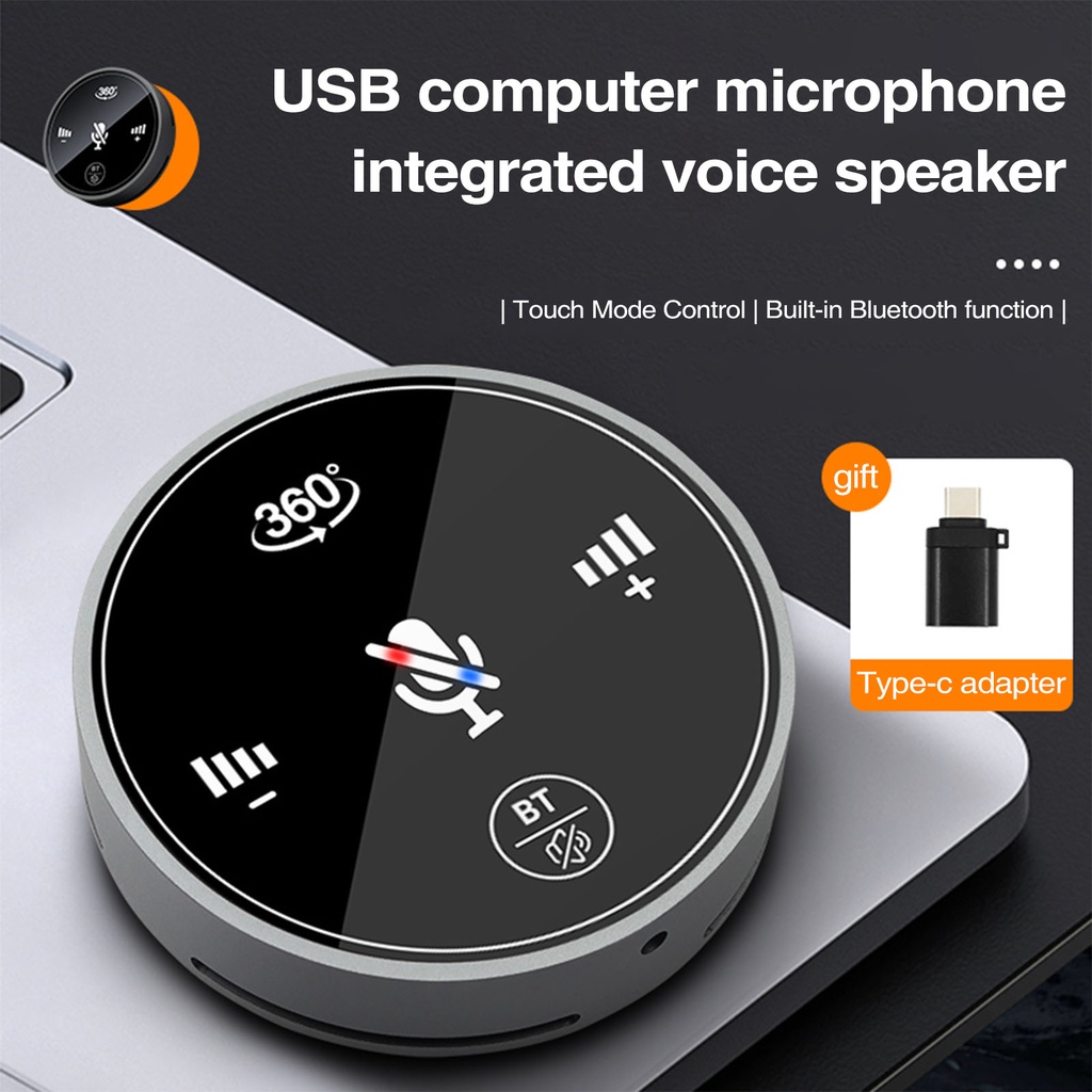 Microphone Conférence USB Maiju - 360° Omnidirectionnel, Réduction De Bruit, Haut-parleur Intégré, Plug & Play