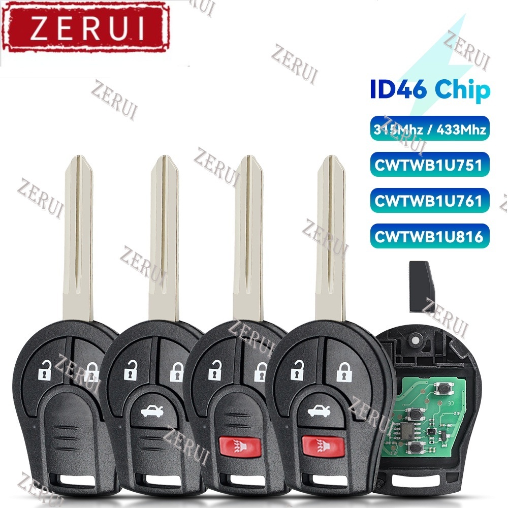 ZR For 315/433Mhz suitable for Nissan remote control key Rogue Sylphy ...