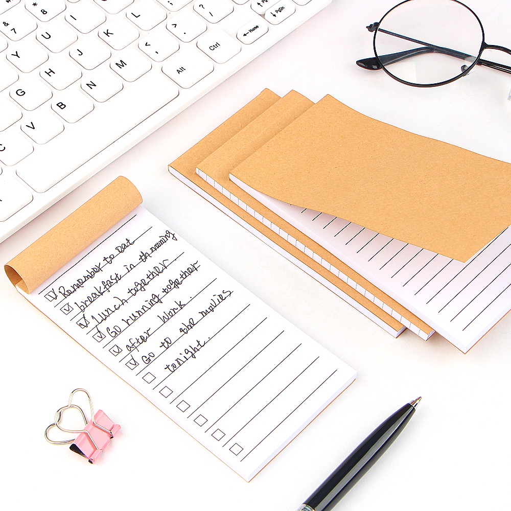50 Sheets Bagged Kraft Paper Memo Pad Notepad Stationery Clipper Memo ...