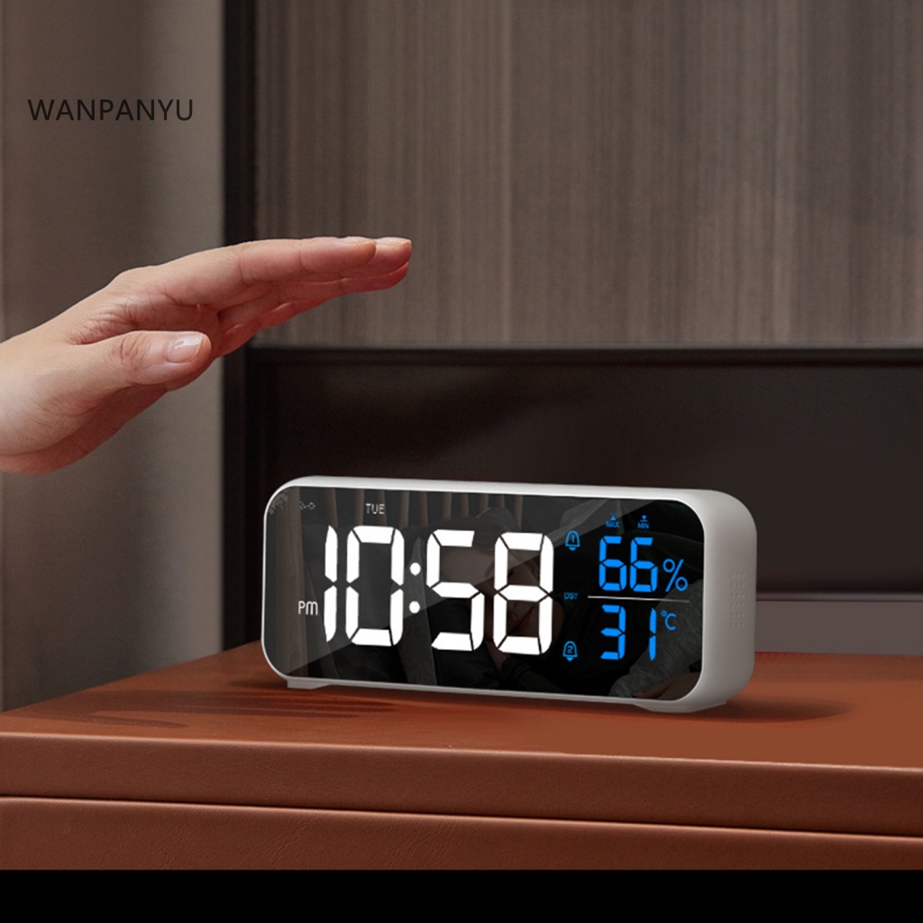 wanpanyu 1 Set Alarm Clock 5 Gears Volume/Brightness Voice Control
