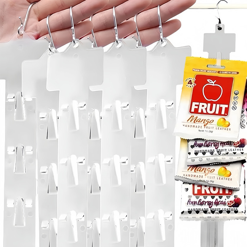 Plastic Snack Hanging Strips / Store Snacks Display Hanger with Hooks ...