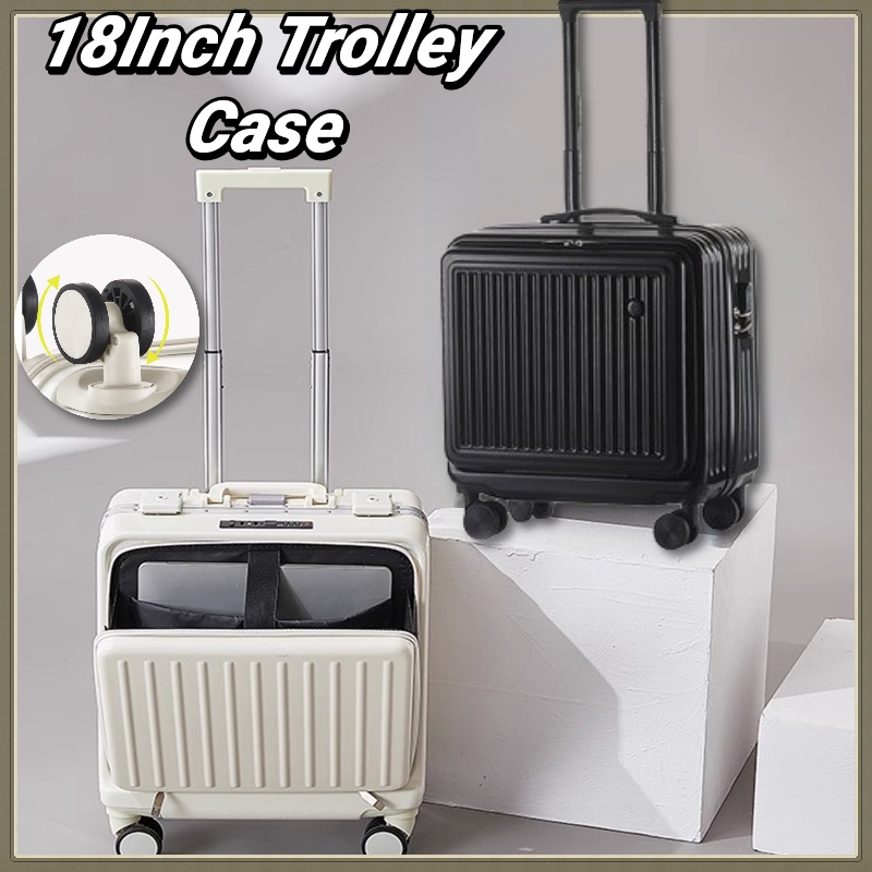 18Inch Trolley Case Front Opening Luggage Mini Travel Suitcase Portable