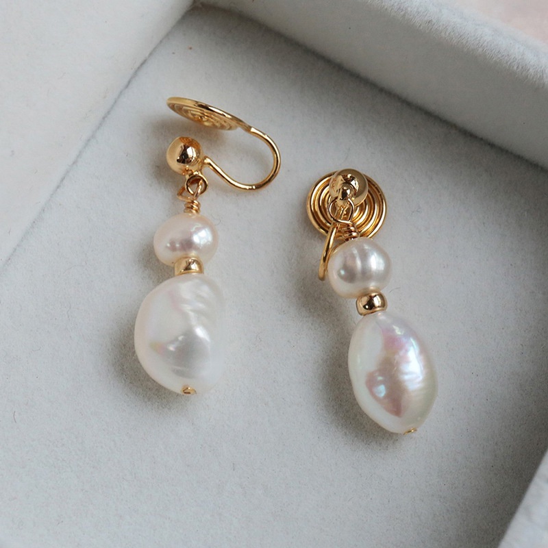 Clip on Earrings Pearl Earrings Set Cute Non Piercing Earring Set ...