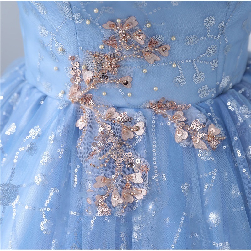 Hawlife Korean Light Blue Starry Sky Civil Wedding Dress