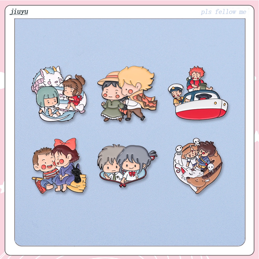Cartoon Anime Spirited Away Enamel Pins Totoro Howl's Moving Castle ...