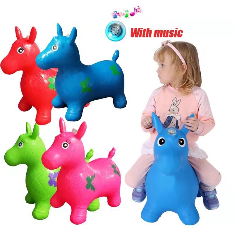 JVL Bouncy Donkey Animal Kiddie Inflatable Toys Jumping Horse with