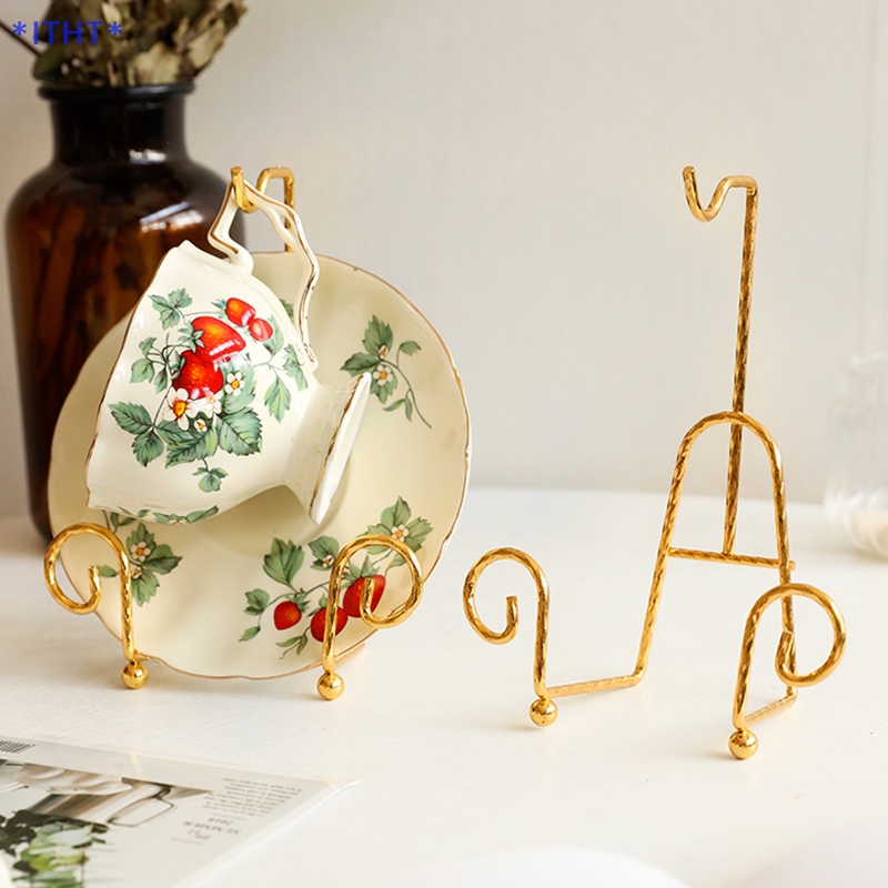 ITHT> Storage Rack Tea Cup And Saucer Display Rack Metal Coffee Tea Cup ...