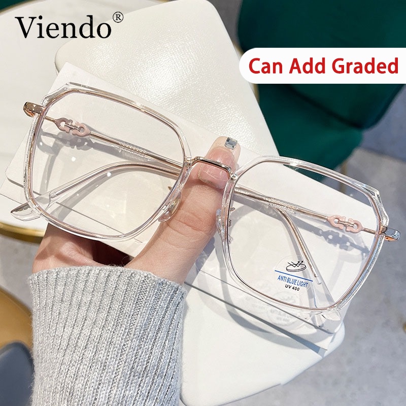 VIENDO Photochromic Anti Radiation Eye Glasses For Women Men Blue Light