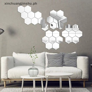 12 Hexagon Mirror Wall Decal Wall Stickers, Acrylic Mirror for Bedroom  Living Room Decorative Wall Mural 10 