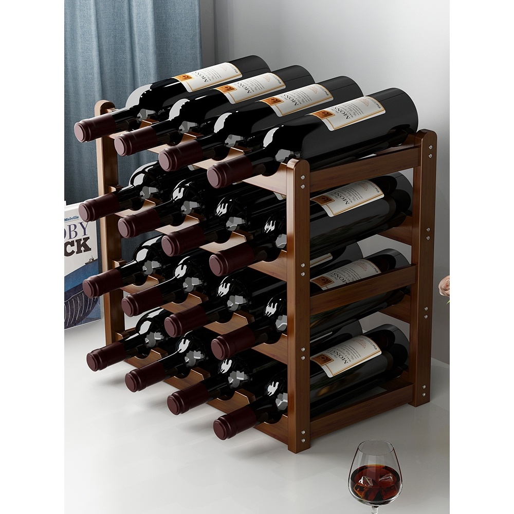 Simple Wine Rack Decoration Household Wine Cabinet Rack Solid Wood ...