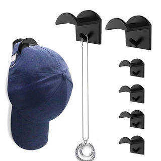 6PCS Baseball Hat Rack, Adhesive Hat Hook, Wall Mounted Hat Rack