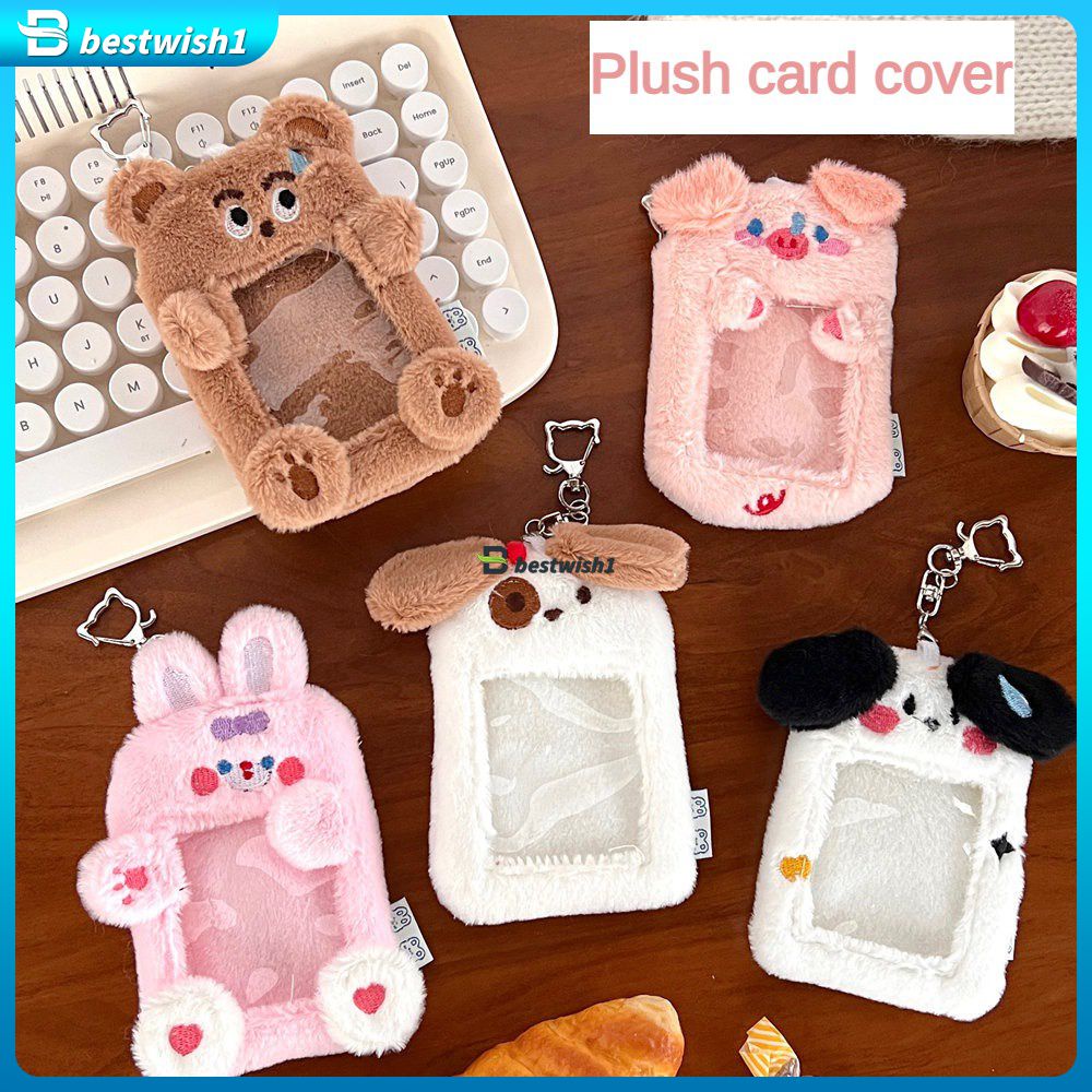 Cartoon Cute Plush Id Card Holder Student Campus Card Idol Photo Card 