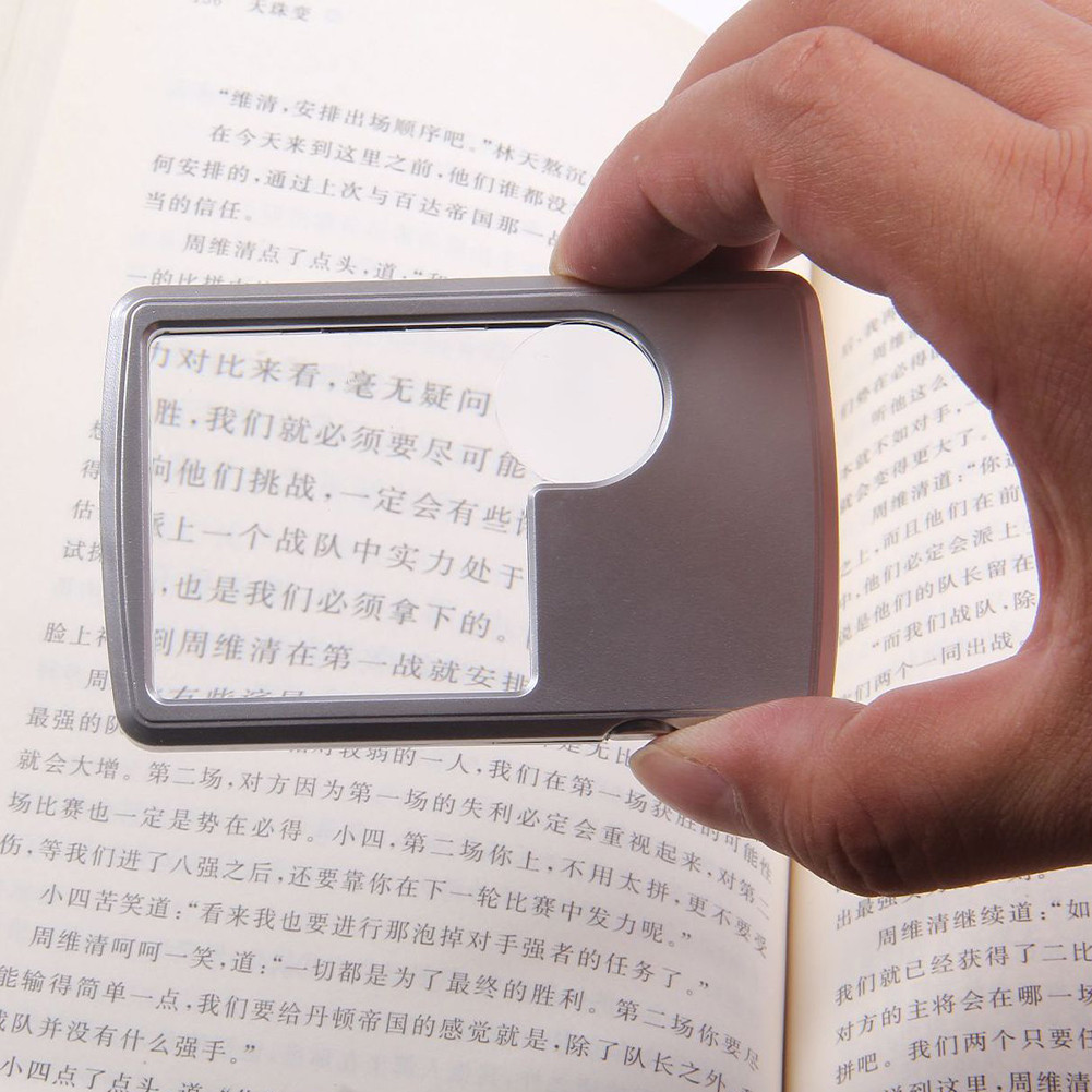 Lens Acrylic Rectangular Card / Type Resin Magnifier / LED Light ...