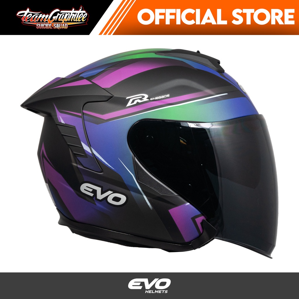 EVO HELMET RX5 RENEGADE HALF FACE DUAL VISOR w/ free clear lens