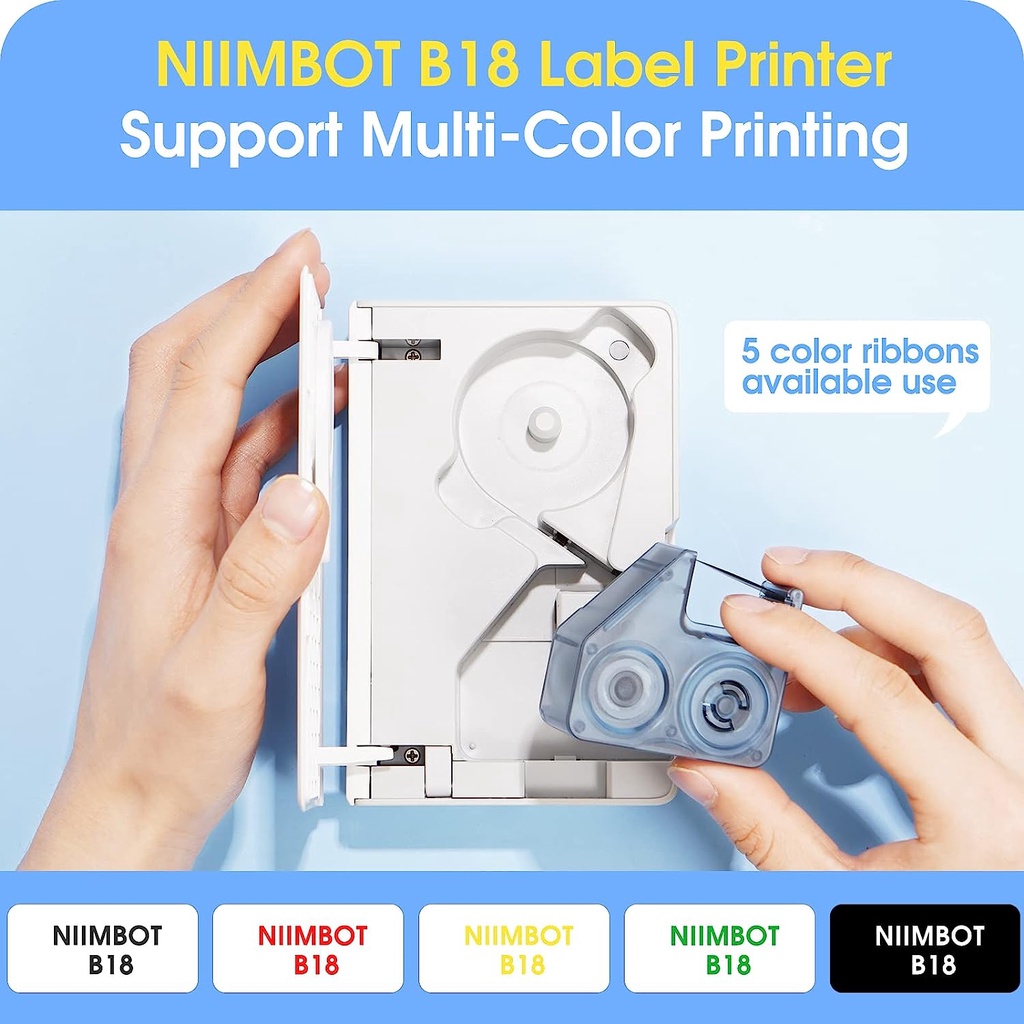 Description Picture 3 of itemNIIMBOT B18 Labeling Ribbon, Refill Tapes for Thermal Transfer Label Printer/Color label Printer, Long Lasting Non Fade