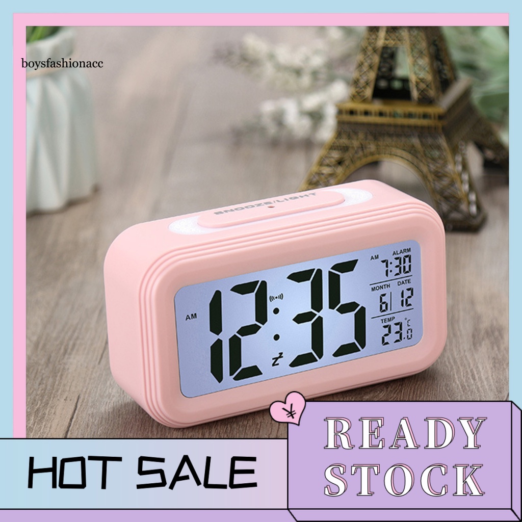 BF Digital Alarm Clock LED Screen Sensor Night Light Temperature