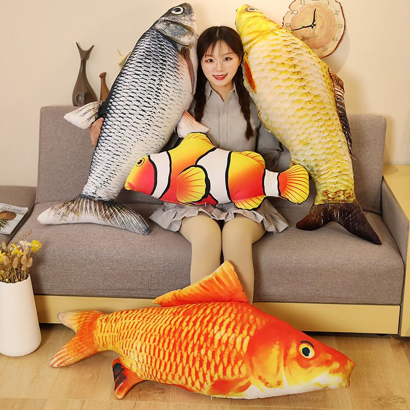 New Plush Toy Simulation Fish Doll Doll Crucian Carp Pillow Grass Carp Pillow Carp Girl Girl Children Sleeping Pillow