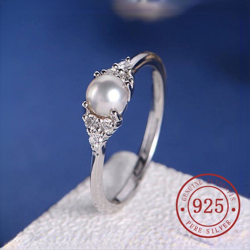 LeCalla Sterling Silver Rose Gold Plated Pearl Ring - Size 6, Gift For Women & Men