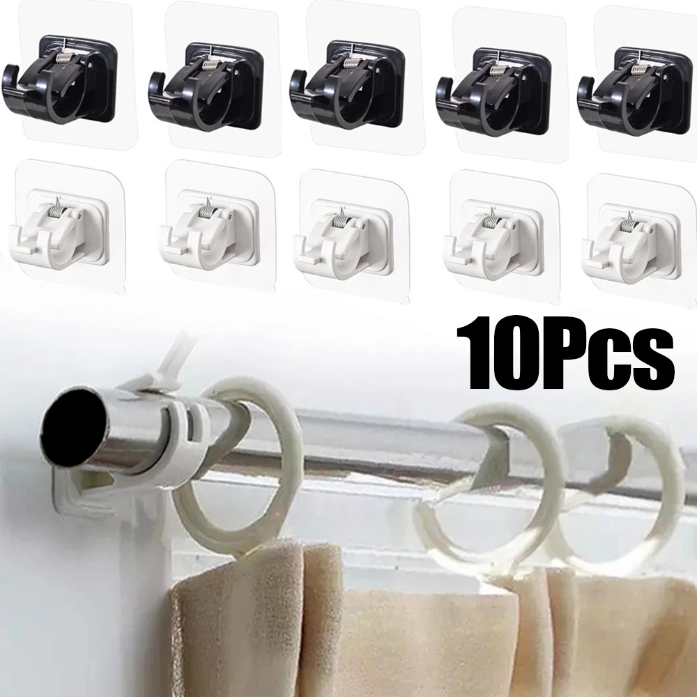 210PCS Curtain Rod Brackets/No Drill Self Adhesive Curtain Rod Holder