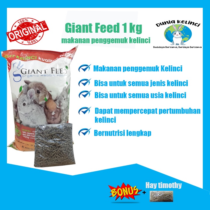 Rabbit Fattening GIANT FEED 1kg RABBIT FOOD Pellet FEED Shopee Philippines