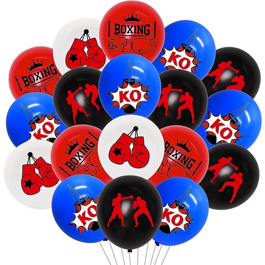 FANGLELAND 40 Pieces 12 Inches Boxing Party Latex Balloons Boxing