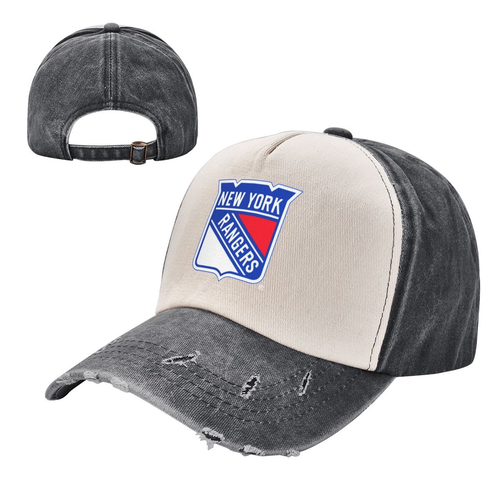 New York Rangers Logo NHL Cowboy Contrast Color Washed Hat Adult Cowboy ...