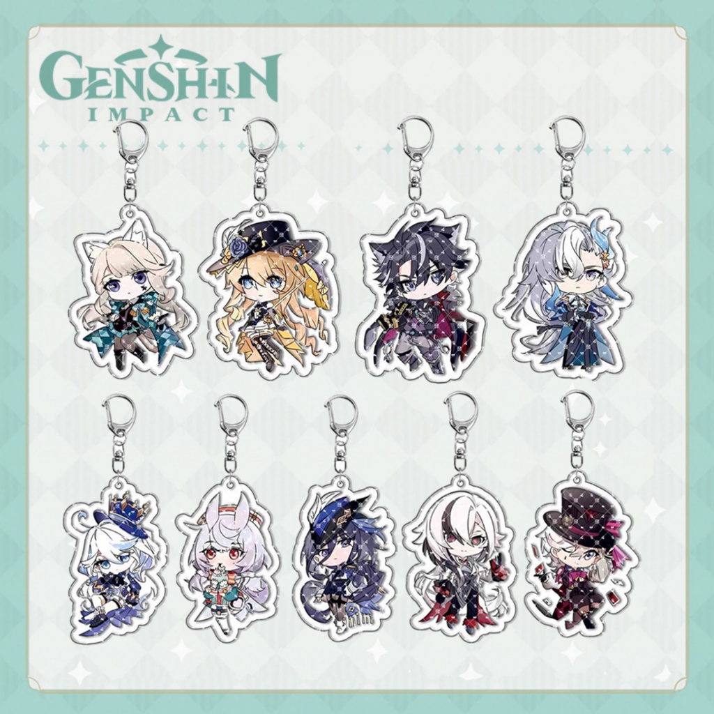 New Anime Genshin Impact Keychain Double-sided Cartoon Lynette Lyney ...